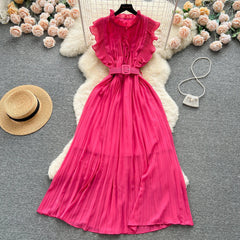 Chic Vintage Ruffled A-Line Summer Dress for Women