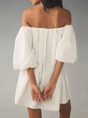 Chic Off-Shoulder Summer Mini Beach Dress for Women