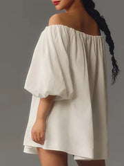 Chic Off-Shoulder Summer Mini Beach Dress for Women