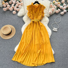 Chic Vintage Ruffled A-Line Summer Dress for Women