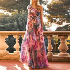Chic Floral Bohemian High-Waist Summer Dress for Women