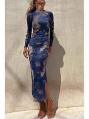 Chic Long Sleeve Mesh Dress for Women - Spring & Autumn