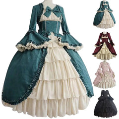 Chic Medieval Square Neck Black Lolita Party Dress