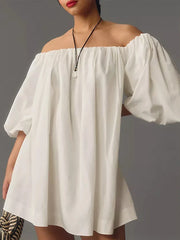 Chic Off-Shoulder Summer Mini Beach Dress for Women