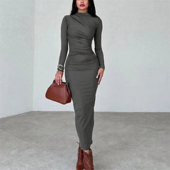 Women's Slim Fit Long Sleeve Wrap Dress - Casual & Chic
