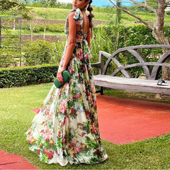 Chic Floral Bohemian High-Waist Summer Dress for Women