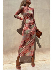 Chic Long Sleeve Mesh Dress for Women - Spring & Autumn